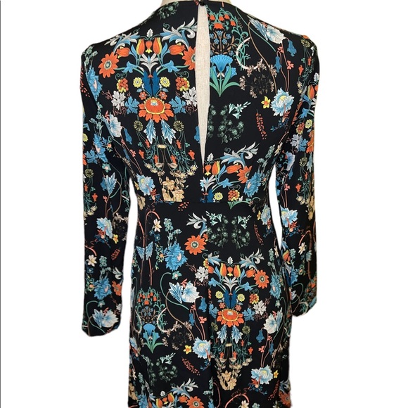 Zara Woman Fall Floral Print Long Sleeve Shift Dress Women’s Size Small - Picture 4 of 8